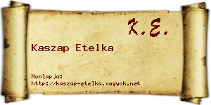 Kaszap Etelka névjegykártya
